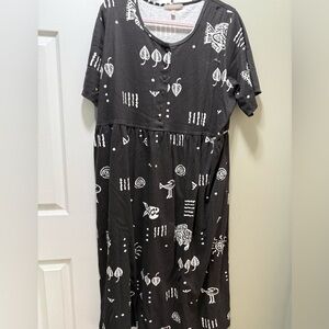 Woman Within, Black fish, aztec pattern, vintage, 22/24 size, oversized look